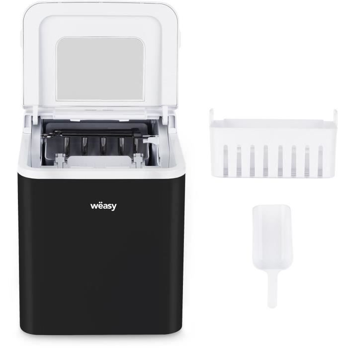 Machine a glaçons WEASY - KW12 - Jusqu'a 12 kg de glaçons par jour - 7 a 12 minutes de production - Noir