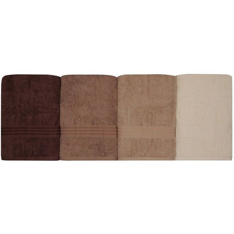 Ensemble de 4 serviettes de bain - 70 x 140 cm - Creme
