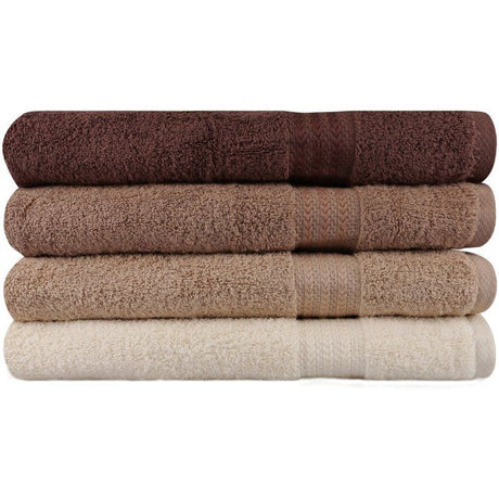 Ensemble de 4 serviettes de bain - 70 x 140 cm - Creme