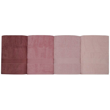 Ensemble de 4 serviettes de bain - 70 x 140 cm - Poudre