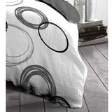 Parure de couette microfibre Audace - 1 housse de couette 140x200 cm + 1 taie d'oreiller 63x63 cm - Gris clair - HOME LINGE PASSION