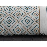 Parure de couette microfibre Ethno - 1 housse de couette 240x260 cm + 2 taies d'oreiller 63x63 cm - Bleu Canard - HOME LINGE