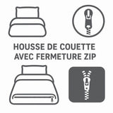 Parure de couette 3 pieces - HOME LINGE PASSION - HP72075 - Microfibre 82 g - 240 x 260 cm - Gris anthracite