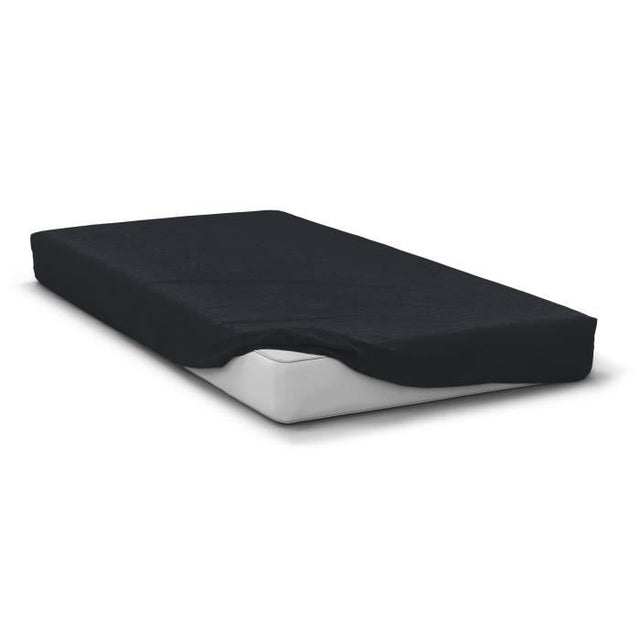 Drap housse - HOME LINGE PASSION - HP72107 - Microfibre 82 g - 140 x 190 cm - Bonnet 30 cm - Noir