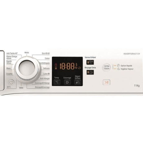 Lave-linge hublot HOTPOINT NS11469FWKFR -  11 kg - Induction - L60cm - 1400 trs/min - Classe A - Blanc