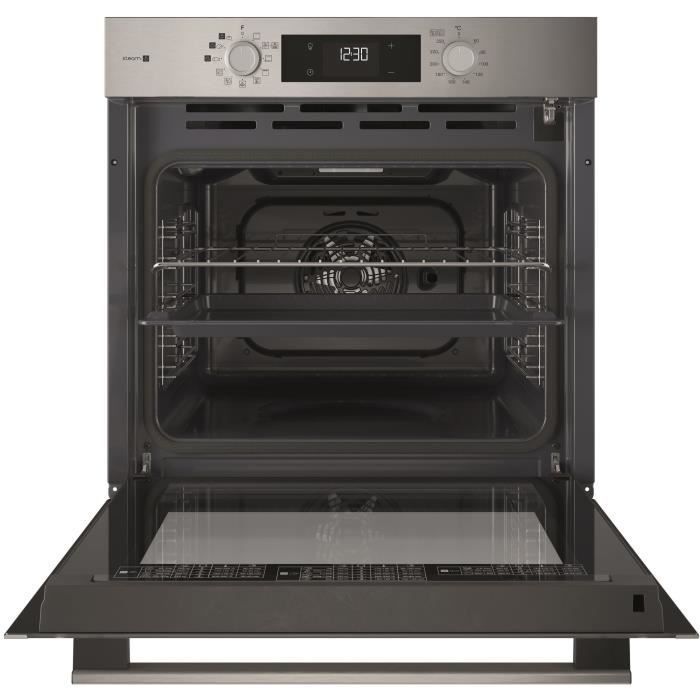 Four encastrable - Pyrolyse hydrolyse - Chaleur pulsée - HOTPOINT - HAO854PSX - Inox - 71 L - A++ - Fonction vapeur