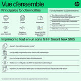 Imprimante Multifonction - HP - Smart Tank 5105 – Wi-Fi et Bluetooth - Réservoir d'encre – Couleurs