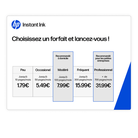 Carte prépayée Instant Ink HP - Abonnement livraison cartouches originales HP