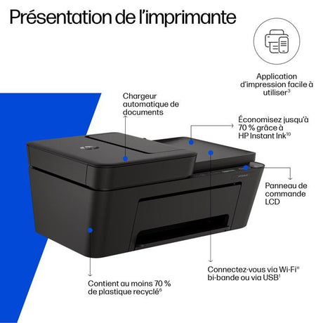 Imprimante tout-en-un HP DeskJet 4330 jet d'encre couleur - 3 mois d'Instant ink inclus avec HP+