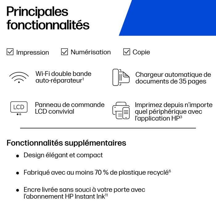 Imprimante tout-en-un HP DeskJet 4330 jet d'encre couleur - 3 mois d'Instant ink inclus avec HP+