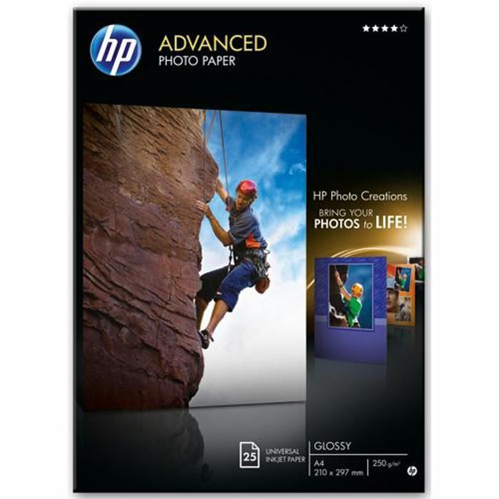 Papier photo HP Advanced a finition brillante - 25 feuilles/A4/210 x 297 mm (Q5456A)