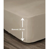LOVELY HOME Drap Housse 100% coton 180x200x30 cm beige