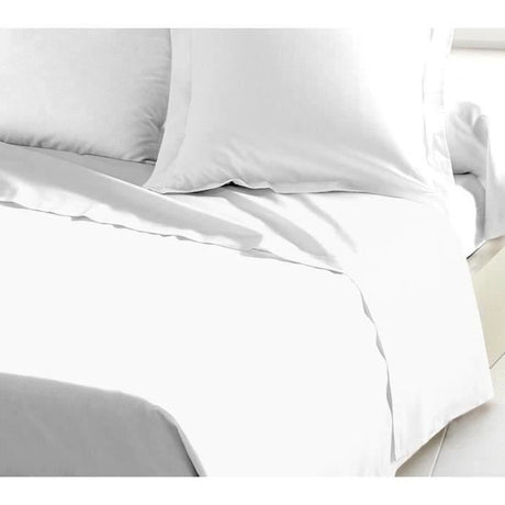 Drap Plat - LOVELY HOME - 100% coton - 240 x 300 cm - Blanc