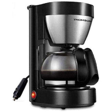 Cafetiere  12V- THOMSON -  0.65 L - 4/6 tasses - Puissance 170 W- Finition acier inoxydable - Maintien au chaud automatique