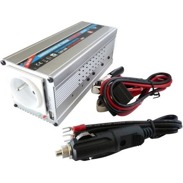 Convertisseur 12V / 24V automatique vers 220V- HTC TECHNIC-  350W avec prise USB-A  0.5A