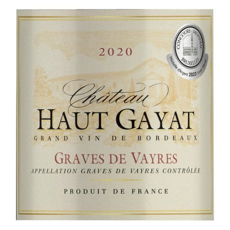 Château Haut Gayat 2023 Graves de Vayres - Vin rouge de Bordeaux