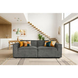 Canapé modulable - 3 places - IGOR - Tissu Gris anthracite - 198 x 94 x 70 cm