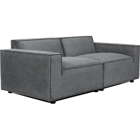 Canapé modulable - 3 places - IGOR - Tissu Gris anthracite - 198 x 94 x 70 cm
