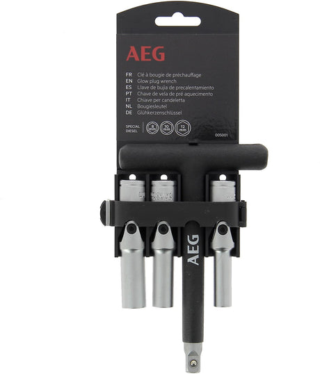 Clé a bougie préchauffage diesel 3 douilles 8-10-12mm - AEG - taille standard 3/8