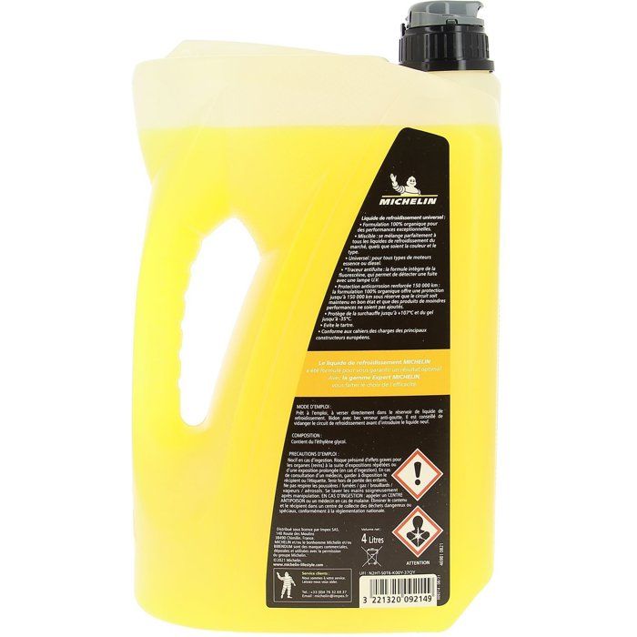 Liquide de refroidissement  -35° universel 4L - MICHELIN - bec verseur anti-goutte - Anticorrosion - 100% Organique