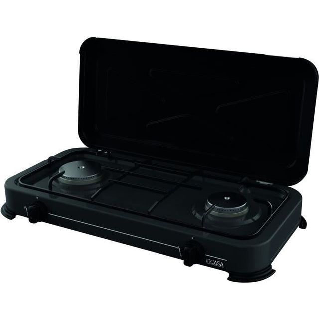 Réchaud a gaz - INCASA - 016465 - 2 feux - Puissance 3,4 kW - Dimensions 63x27,5x10 cm