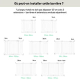 INGENUITY Barriere de sécurité sans perçage- Easy Install- de 73 a 80 cm - pression, sans vis ni perçage, enfant, bebe, escalier
