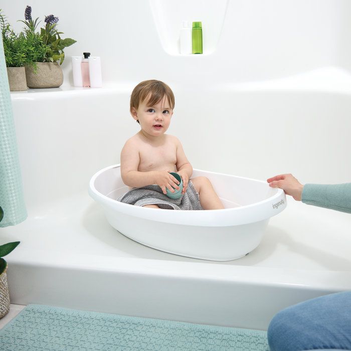 INGENUITY Baignoire bébé évolutive, extra-large avec transat bébé hamac en tissu doux et support bébé assis de 0 a 24 mois