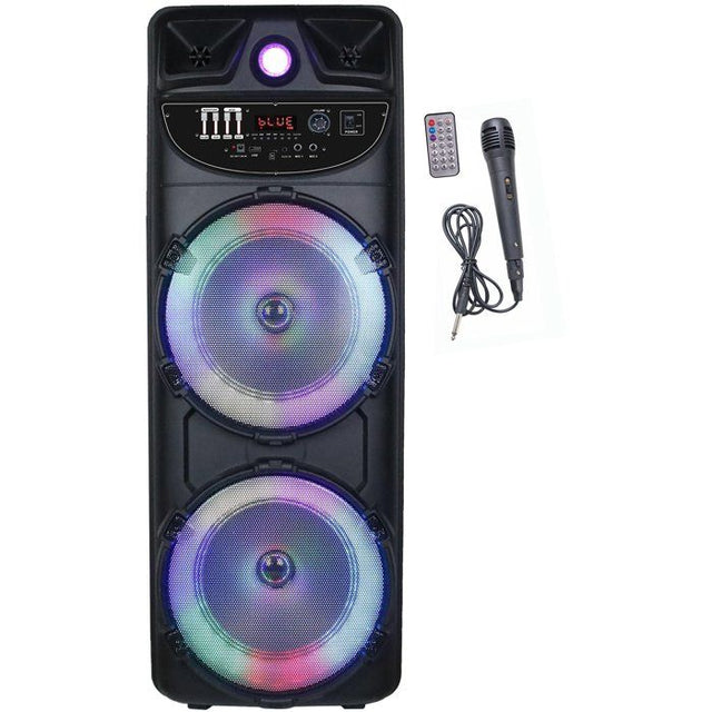 Enceinte nomade - INOVALLEY - MS02-XXL-N - Lumineuse - 1000 W - Bluetooth - Autonomie 2 a 3 heures - Fonction karaoké