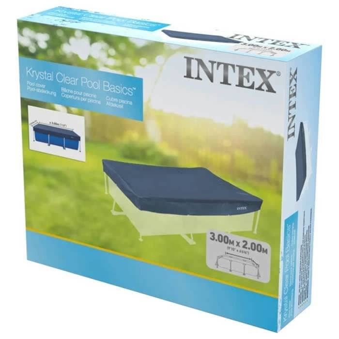 Intex - 28038 - Bâche protection pour piscine rectangulaire tubulaire 3m x 2m