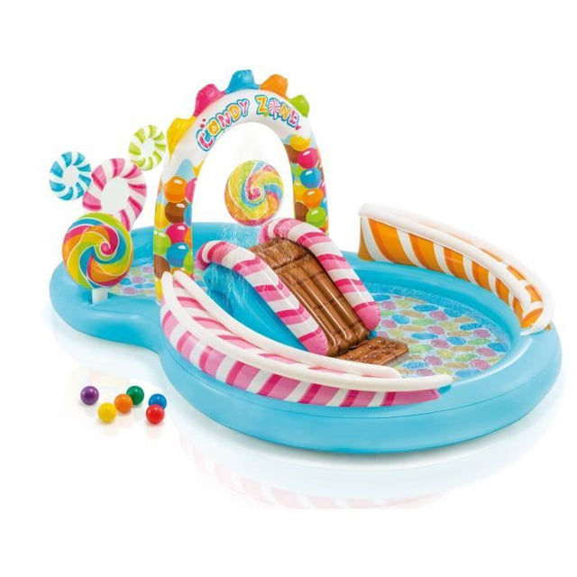 Aire de jeux Piscine enfant gonflable - INTEX - Royaume des bonbons - 295 x 191 x 130 cm