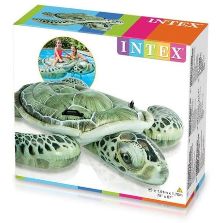 Bouée gonflable Tortue de Mer a Chevaucher - INTEX - Design réaliste - Pour enfants a partir de 3 ans