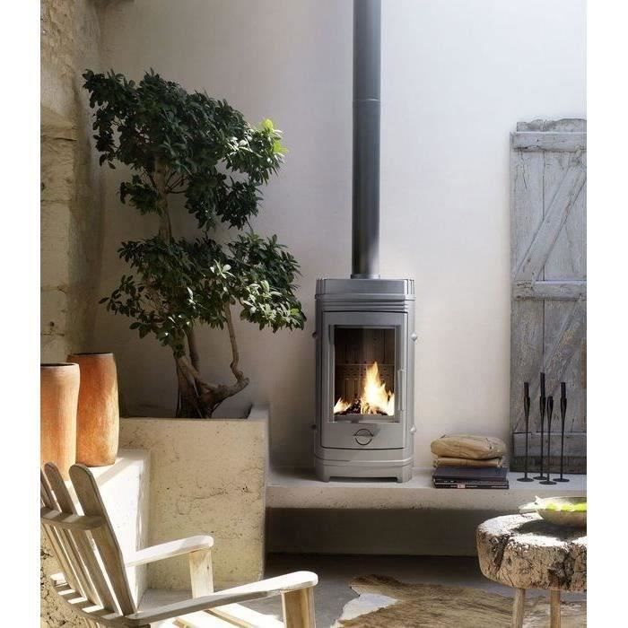 Poele a bois INVICTA Chatel - Puissance optimale: 8 kW  - Max: 12 kW- Bűches 34 cm max - Fonte - Fabriqué en France - Ecodesign