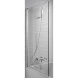 Pare-bain Struktura Chrome - Jacob Delafon - Pivotant 90° - Réversible - Verre anti-calcaire 6mm