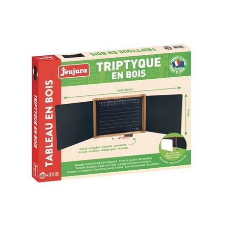 Tableau Triptyque en Bois JEUJURA - Teinté Chene 59 x 46 cms