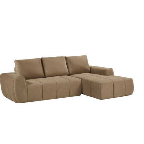 Canapé compressé modulable - 3 places - JOAQUIM - Tissu Camel - 255 x 162 x 86 cm