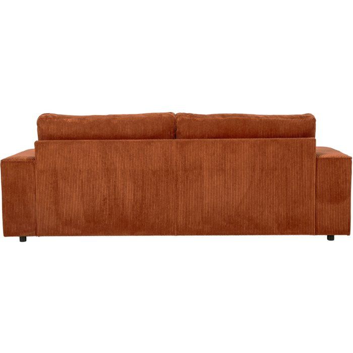 Canapé fixe 4 places - JOSH - Velours cotelé terracotta - 241 x 86 x 88 cm