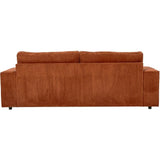 Canapé fixe 4 places - JOSH - Velours cotelé terracotta - 241 x 86 x 88 cm