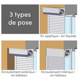 Volet roulant H120 x L100 cm PVC recoupable en largeur et hauteur - PVC - Manoeuvre manuelle a sangle -Coloris Blanc -