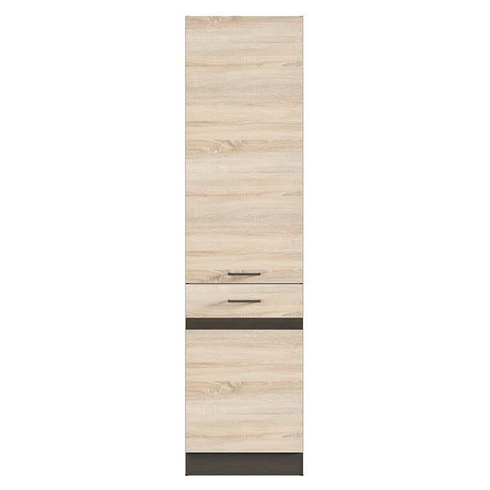 JUNONA Colonne de cuisine 2 Portes ouverture a droite  - L 50 x H 196 x P 46 cm - Chene sonoma