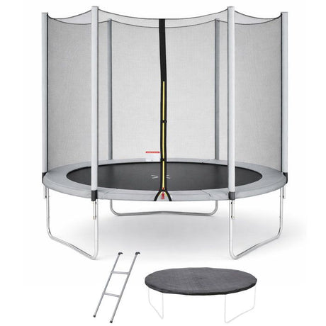 Trampoline  Ř 300 cm Gris Maxi Eco - KANGUI - Filet, Echelle, Couverture de Protection