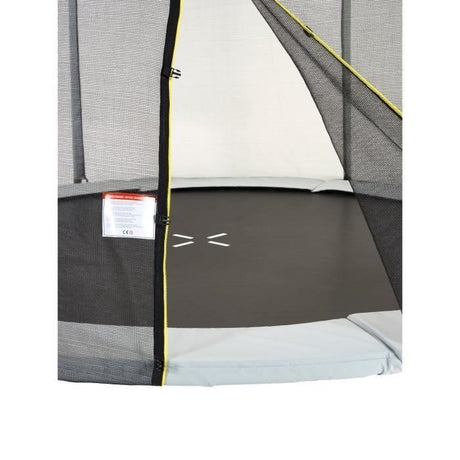 Trampoline KANGUI - GRIS Ř 426-430 cm – Enfant – Échelle & Bâche – Certification CE & NF EN 71–14