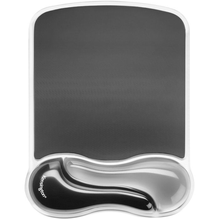 Kensington, Tapis de souris avec repose-poignet, Duo gel, Noir et fumé