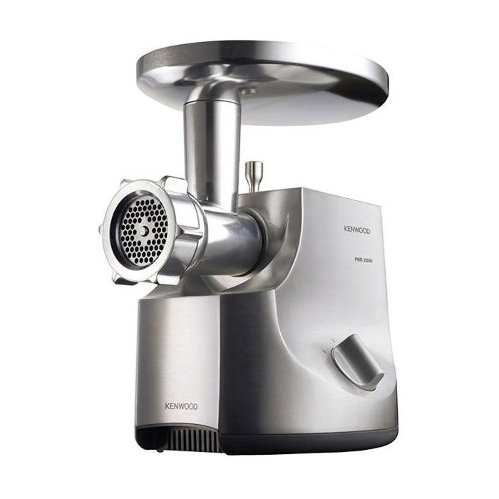 Hachoir a viande - KENWOOD MG700 - 2000W - 3kg/min - 3 grilles - 2 adaptateurs - Aluminium brossé