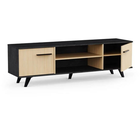 Ensemble salon - Banc TV, Table basse - KENT - Chene de fil / Sidewalk - DEMEYERE