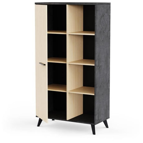 Ensemble séjour - Enfilade, Buffet haut, Table a manger extensible - KENT - Chene de fil / Sidewalk - DEMEYERE