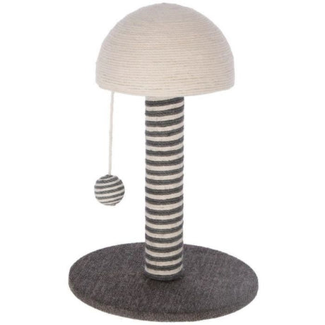 KERBL - Poteau griffoir pour chat - Tronc  42 cm  - FUNGHI - Gris/blanc - Sisal - Base : ř 30 cm