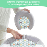 INGENUITY Transat pour bébé-Morrison- Arche avec jouets d'éveil amovible, 8 Mélodies, Vibrations apaisantes, cadeau bébé