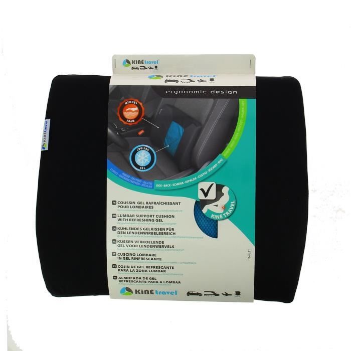 Coussin lombaire + Gel - KINE TRAVEL - 169821 - Noir et bleu