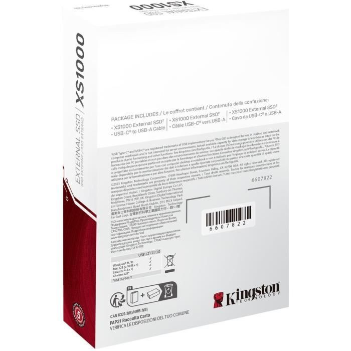 Kingston XS1000 - SSD - 1 To