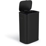Poubelle de cuisine 60L PORTLAND – Ouverture push par pression – Acier inox Noir – KITCHEN MOVE